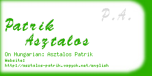 patrik asztalos business card